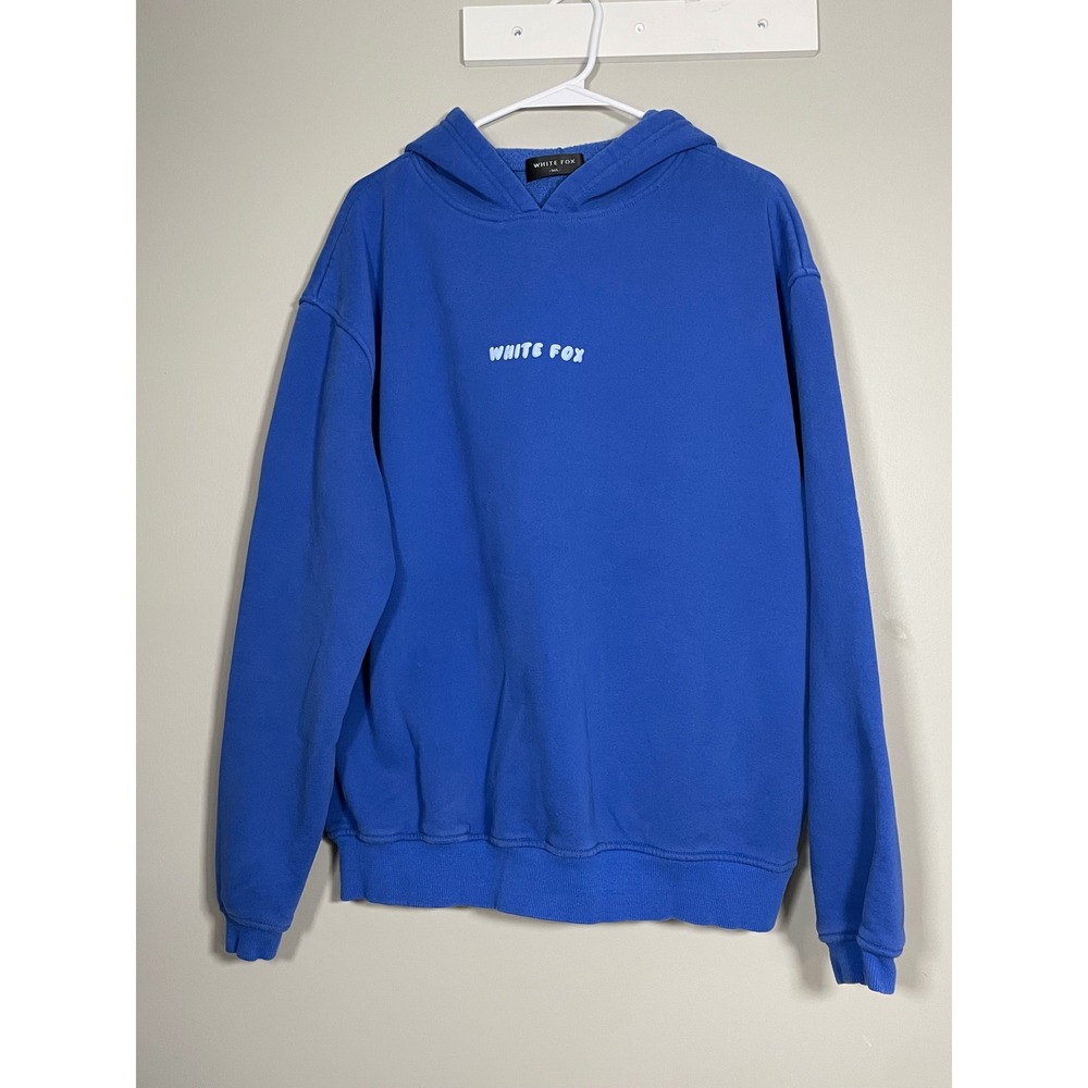 White Fox Hoodie Women M/L Blue Excellent Leisure Vol 3.5 Puff Print Streetwear